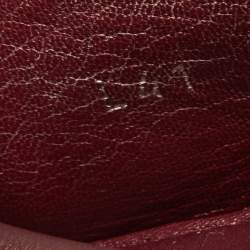 Pre Owned Louis Vuitton Burgundy/Gold Leather Oxford Loafers Size 41