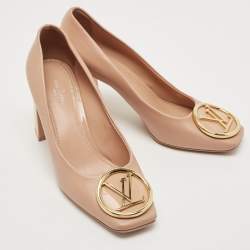 Louis Vuitton Beige Leather Madeleine Square Toe Pumps Size 38