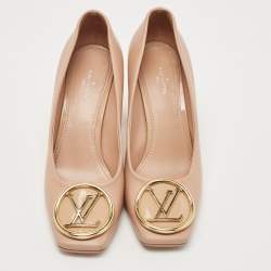 Louis Vuitton Beige Leather Madeleine Square Toe Pumps Size 38