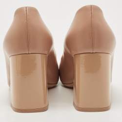 Louis Vuitton Beige Leather Madeleine Square Toe Pumps Size 38