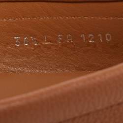 Pre Owned Louis Vuitton Brown Leather Slip On Loafers Size 36.5