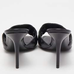 مملوكة مسبقًا Louis Vuitton Black Monogram Leather Revival Slide Sandals Size 42