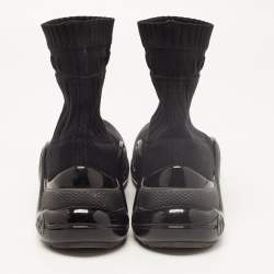 Pre Owned Louis Vuitton Black Knit Fabric LV Archlight High Top Sneakers Size 37