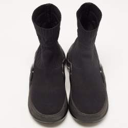 Pre Owned Louis Vuitton Black Knit Fabric LV Archlight High Top Sneakers Size 37
