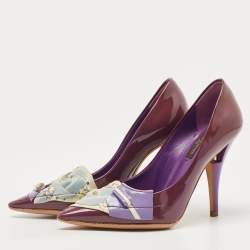 Louis Vuitton Purple Patent Leather Riviera Pumps Size 34