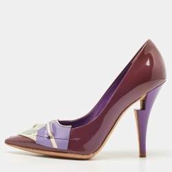 Louis Vuitton Purple Patent Leather Riviera Pumps Size 34