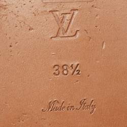 Louis Vuitton Gold Foil Leather Flat Slides Size 38.5