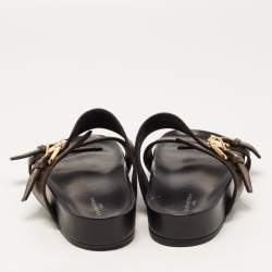 Louis Vuitton Brown Monogram Coated Canvas Bom Dia Flat Slides Size 39