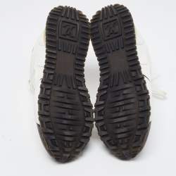 Louis Vuitton White Mesh, Leather and Monogram Canvas Run Away Sneakers Size 36