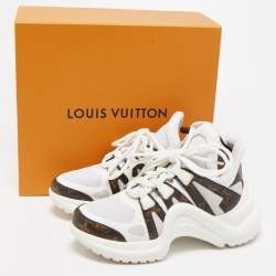 Louis Vuitton White Nylon and Leather Archlight Low Top Sneakers Size 36