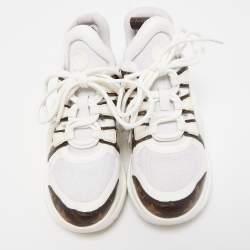 Louis Vuitton White Nylon and Leather Archlight Low Top Sneakers Size 36