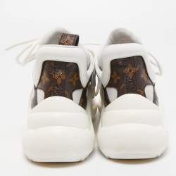 Louis Vuitton White Nylon and Leather Archlight Low Top Sneakers Size 36