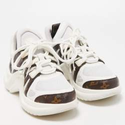 Louis Vuitton White Nylon and Leather Archlight Low Top Sneakers Size 36