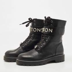 Louis Vuitton Black Leather Ranger Ankle Length Boots Size 37