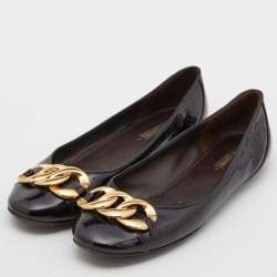 مملوكة مسبقًا Louis Vuitton Amarante Monogram Vernis Claudia Ballet Flats Size 38