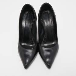 Pre Owned Louis Vuitton Black/Brown Leather and Monogram Canvas Matchmaker Pumps Size 37.5