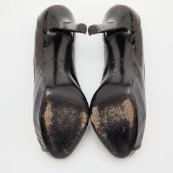 Pre Owned Louis Vuitton Amarante Monogram Vernis Claudia Peep Toe Pumps Size 38.5