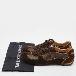 Louis Vuitton Brown Monogram Canvas and Suede Energie Low Top Sneakers Size 38.5