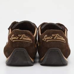 Louis Vuitton Brown Monogram Canvas and Suede Energie Low Top Sneakers Size 38.5