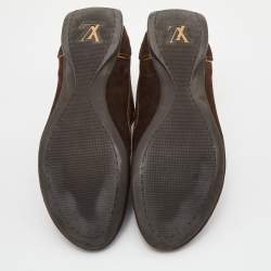 Louis Vuitton Brown Monogram Canvas and Suede Energie Low Top Sneakers Size 38.5
