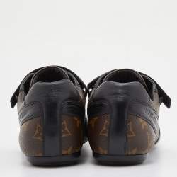 Louis Vuitton Brown/Black Monogram Canvas and Leather Lace Up Sneakers Size 39