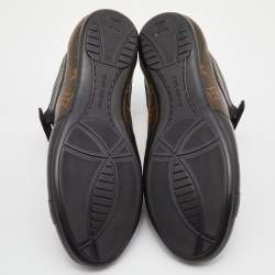 Louis Vuitton Brown/Black Monogram Canvas and Leather Lace Up Sneakers Size 39