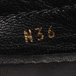 Pre Owned Louis Vuitton Black Embossed Leather Gloria Loafers Size 36