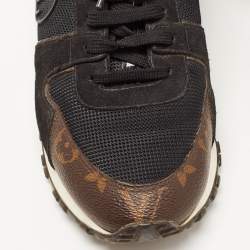 Louis Vuitton Black Leather and Monogram Canvas Run Away Low Top Sneakers Size 41