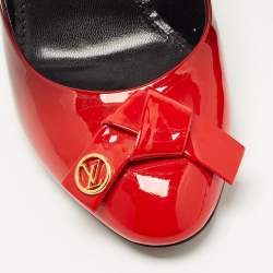 مملوكة مسبقًا Louis Vuitton Ombre Red Patent Leather Fiance Bow Pumps Size 39