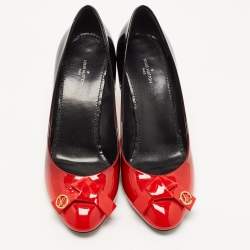 مملوكة مسبقًا Louis Vuitton Ombre Red Patent Leather Fiance Bow Pumps Size 39