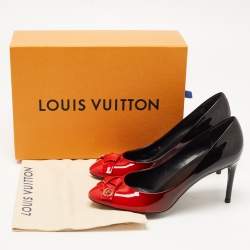 مملوكة مسبقًا Louis Vuitton Ombre Red Patent Leather Fiance Bow Pumps Size 39
