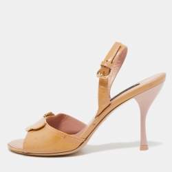 Louis Vuitton Beige Monogram Vernis Leather No Doubt Slingback Sandals Size  36.5 Louis Vuitton | The Luxury Closet