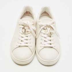 Louis Vuitton White Leather Frontrow Low Top Sneakers Size 37