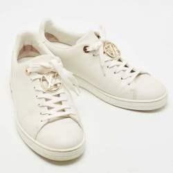 Louis Vuitton White Leather Frontrow Low Top Sneakers Size 37