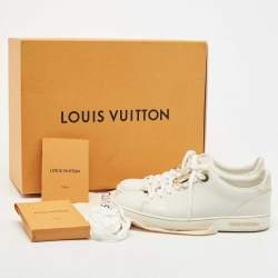 Louis Vuitton White Leather Frontrow Low Top Sneakers Size 37