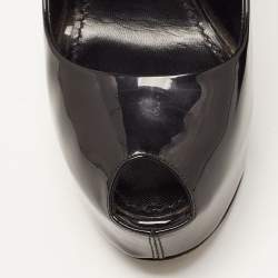 Pre Owned Louis Vuitton Black Patent Leather Lock It Pumps Size 38.5