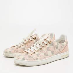Louis Vuitton Rose Ballerine Damier Azur Tahitienne Bora Bora Sneakers Size 37