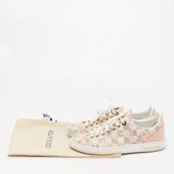 Louis Vuitton Rose Ballerine Damier Azur Tahitienne Bora Bora Sneakers Size 37