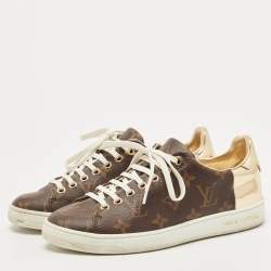 Louis Vuitton Brown Monogram Canvas And Patent Frontrow Sneakers Size 36.5 Louis  Vuitton