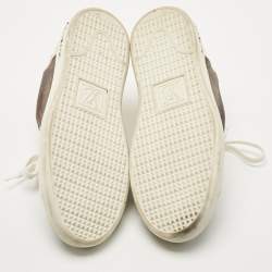 Louis Vuitton Gold Coated Canvas and Patent Leather Frontrow Sneakers Size 37