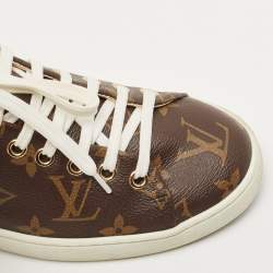 Louis Vuitton Gold Coated Canvas and Patent Leather Frontrow Sneakers Size 37