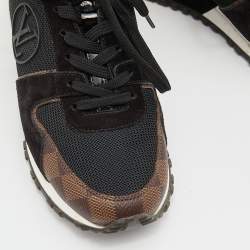 Louis Vuitton Black/Brown Monogram Canvas, Suede and Mesh Run Away Low Top Sneakers Size 39