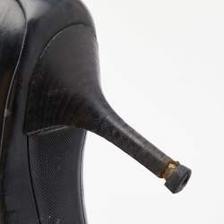Pre Owned Louis Vuitton Black Leather Logo Pointed Toe Pumps Size 38