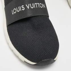 Pre Owned Louis Vuitton Black Knit Fabric Sock High Top Sneakers Size 38