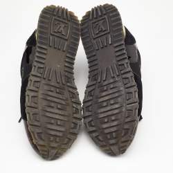 Louis Vuitton Black/Brown Monogram Canvas, Mesh and Suede Run Away Low Top Sneakers Size 38.5