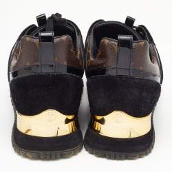 Louis Vuitton Black/Brown Monogram Canvas, Mesh and Suede Run Away Low Top Sneakers Size 38.5
