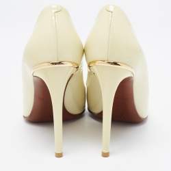مملوكة مسبقًا Louis Vuitton Cream Patent Leather Eyeline Pumps Size 37