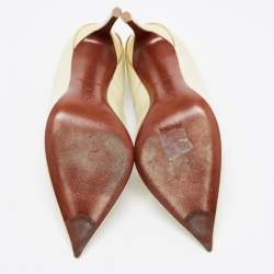 مملوكة مسبقًا Louis Vuitton Cream Patent Leather Eyeline Pumps Size 37