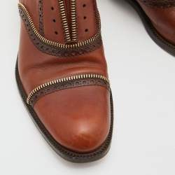 Pre Owned Louis Vuitton Brown Leather Tomboy Richelieu Oxfords Size 38