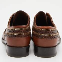 Pre Owned Louis Vuitton Brown Leather Tomboy Richelieu Oxfords Size 38